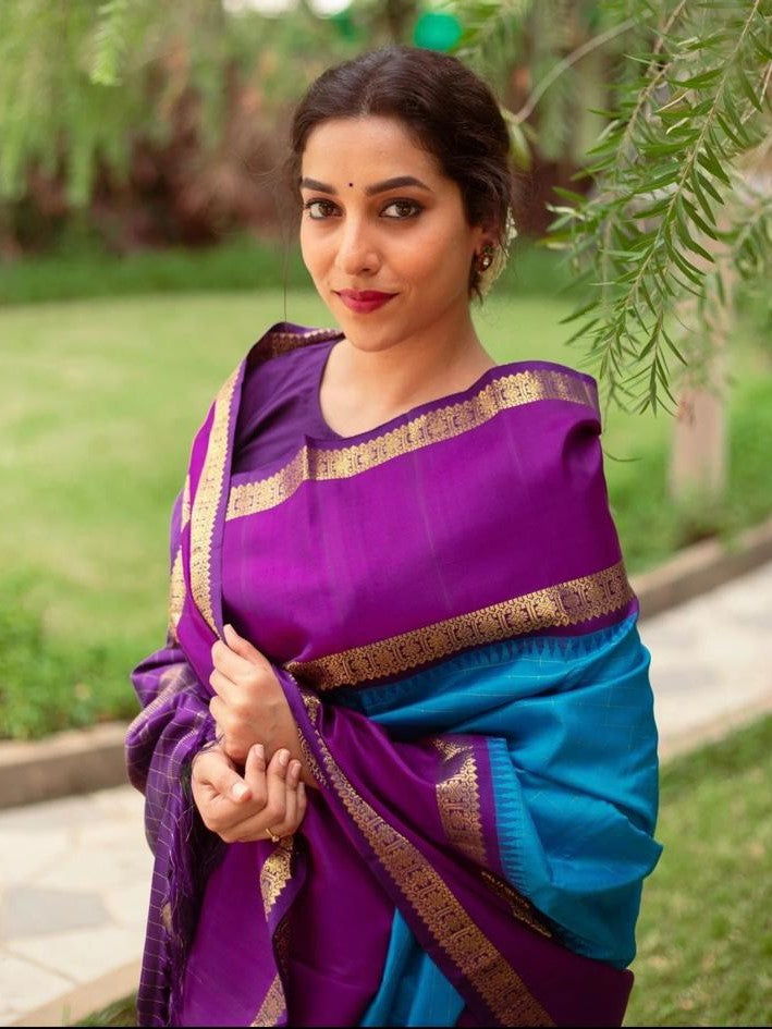 Buy online Women's Self Design Purple Colored Saree With Blouse from ethnic  wear for Women by Sidhidata Textile for ₹1099 at 63% off | 2024 Limeroad.com