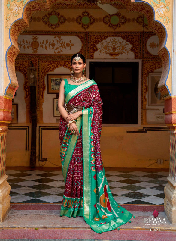 Saree Mall Brown Printed Saree With Unstitched Blouse